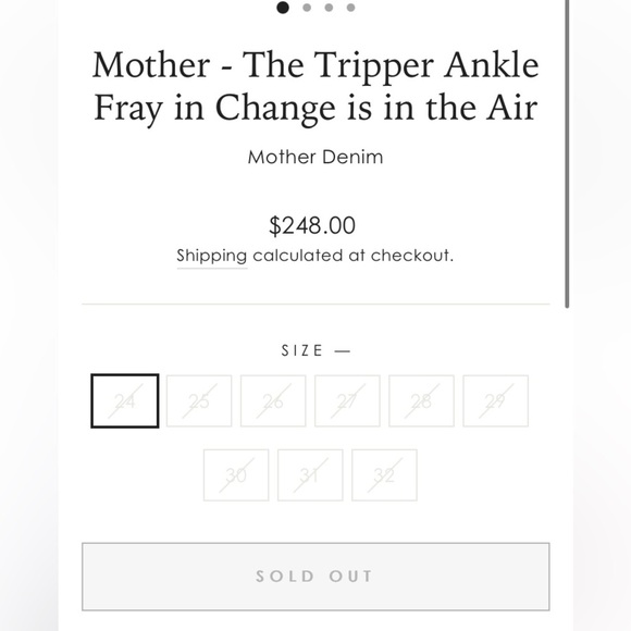NWOT MOTHER JEANS THE TRIPPER ANKLE FRAY IN CHANGE IS IN THE AIR HI RISE ANKLE - Picture 9 of 16